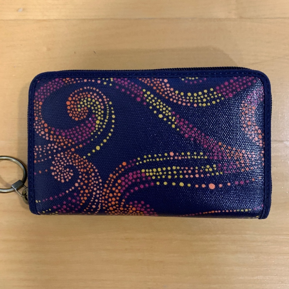 NEW Women Fossil KeyPer Zip Multi Wallet - Blue Nights